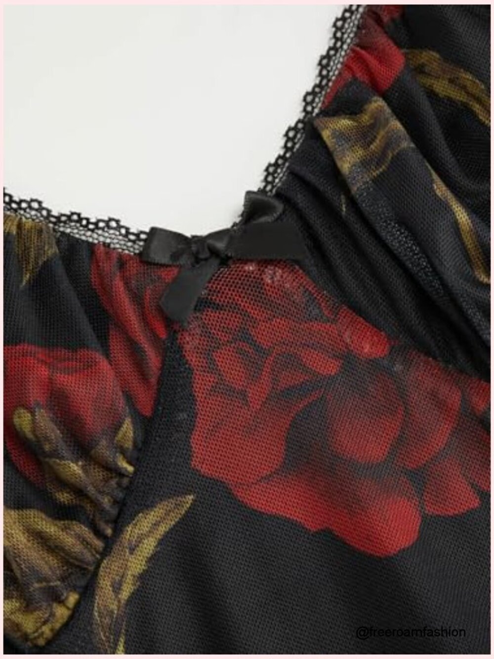 Floral Midi Dress with Ruffle Sleeves, Summer Casual Outfit - Picture 3 of 7